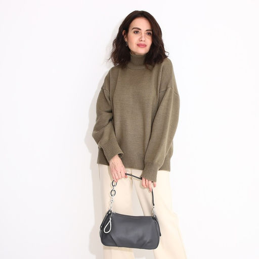 Сумка-багет на молнии, цвет серый - Simaland фото 9