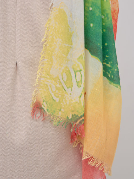 ХЛОПОК ВИСКОЗА Большой, красивый палантин. Рисунок на полотно наносится вручную - Tantino фото 5