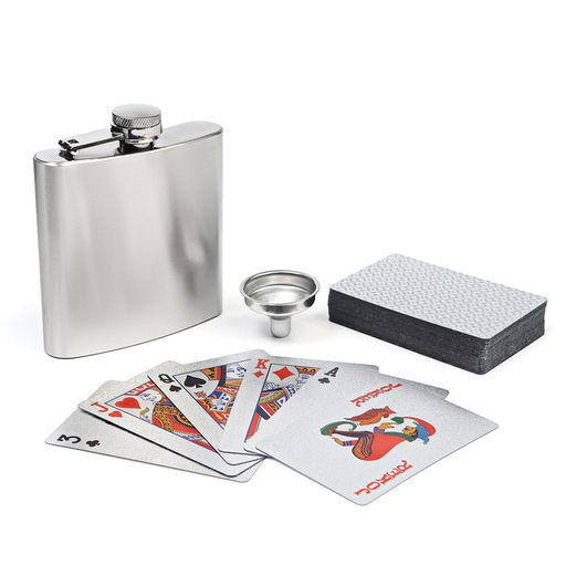 Подарочный набор 3 в 1 Лучшему из лучших: фляжка 180 мл, воронка, карты игральные - Simaland фото 2