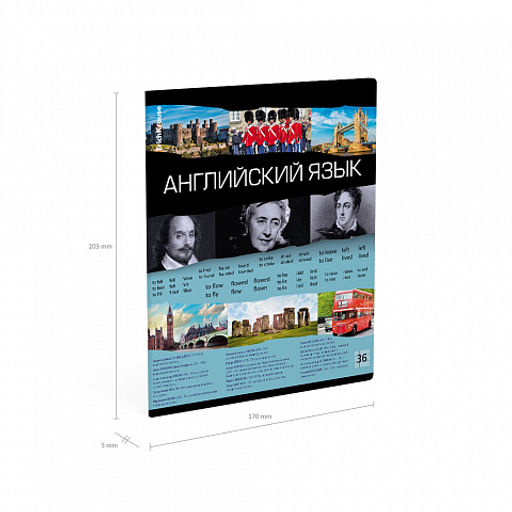 Цена за 5 шт. Тетрадь общая ученическая ErichKrause Timeline, Английский язык, 36 листов, клетка фото 4