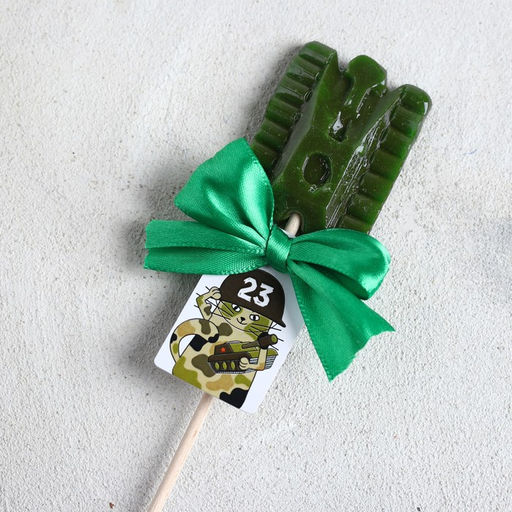 Цена за 2 шт. Леденец на палочке 23 Февраля, танк, вкус: фейхоа, 27 г