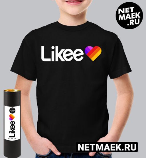 Детская Футболка с надписью Likee NEW BLACK
