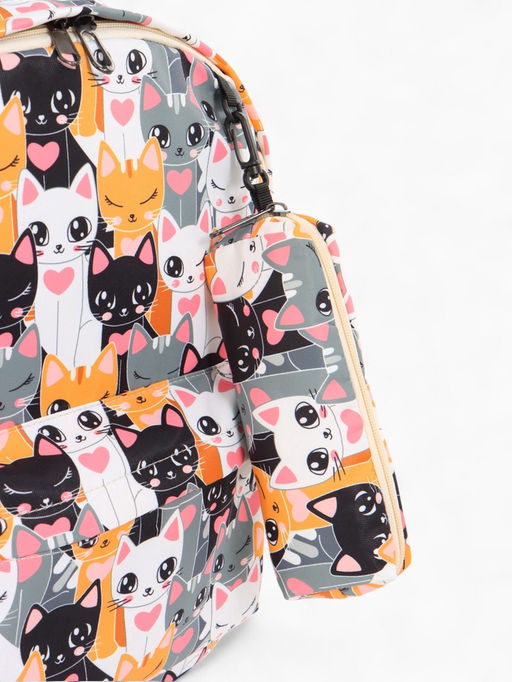 Набор: рюкзак школьный и пенал, с карманами, с принтом, размер 29?12?41 см, розовый