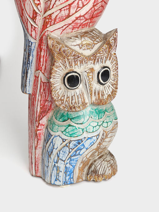 Сувенир интерьерный «Совы на ветке», 20×8×60 см, дерево, цв. разноцветный