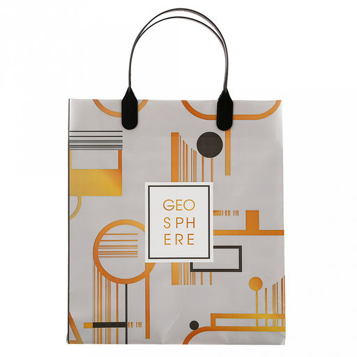 Пакет подарочный мягкий пластик с пластиковой ручкой 23х27см Геосфера, 150 мкм, ламинированный (Россия) - Домашняя Мода фото 3