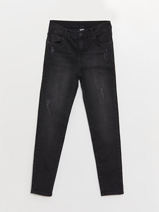 Super Skinny Fit Y?rt?k Detayl? Erkek ?ocuk Jean Pantolon