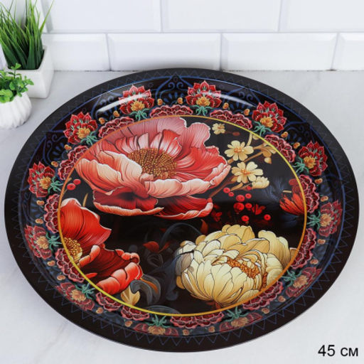 Поднос круглый 45 см металл Эмаль/ M-619 /уп 60/ - Галеонтрейд фото 2