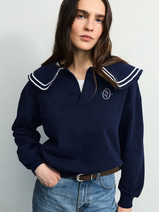 Толстовка из хлопка с отложным воротником / Zarina  фото 7