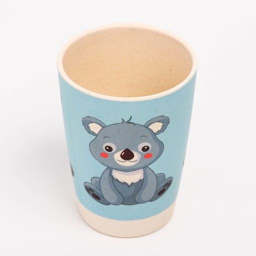 Набор бамбуковой посуды Коала, тарелка, миска, стакан, приборы, 5 предметов - Крошка я фото 7