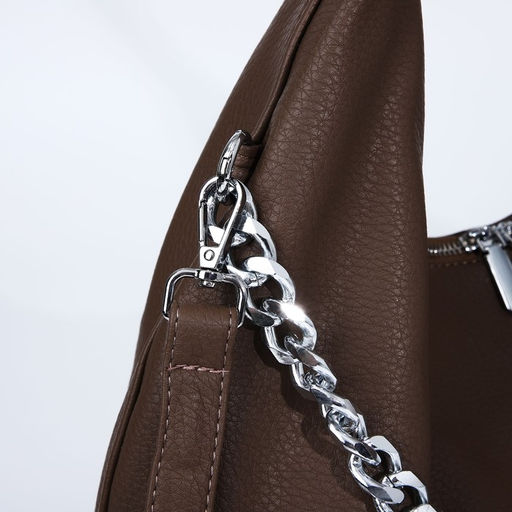 Сумка-мешок на молнии, наружный карман, цвет коричневый - Simaland фото 5