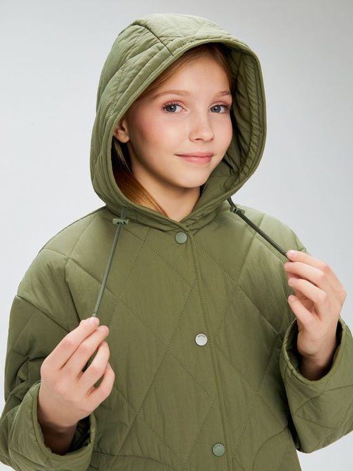 ACOOLA / Пальто детское для девочек Gallo хаки  фото 5