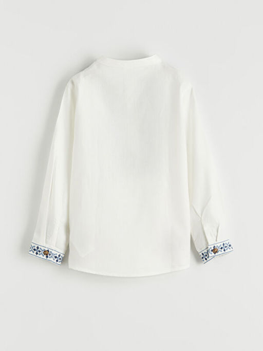 Hakim Yaka Erkek ?ocuk Nak??l? Poplin G?mlek