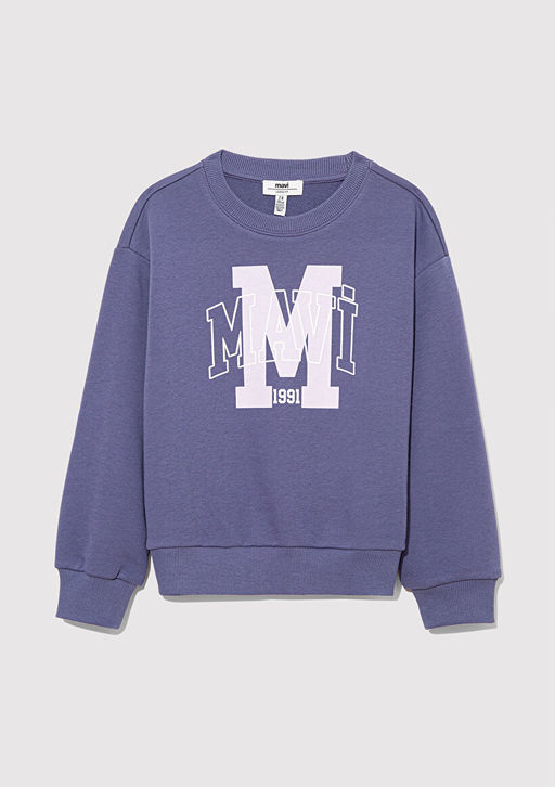 Mavi Logo Bask?l? Mor Sweatshirt