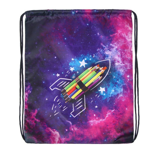 Мешок для обуви 420 х 340 мм, Calligrata МСО-5С, (мягкий полиэстер, плотность 210D), Вперёд к знаниям  фото 2