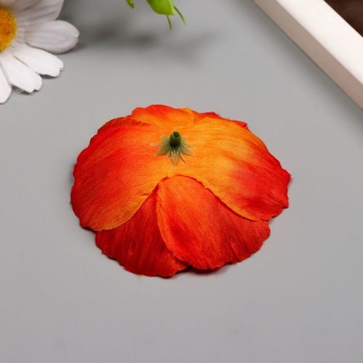 Цена за 10 шт. Бутон на ножке для декорирования «Рудбекия оранжевая», 6.5×6.5 см