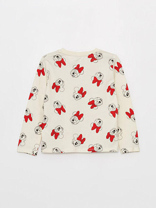 Bisiklet Yaka Minnie Mouse Bask?l? Uzun Kollu K?z ?ocuk Ti??rt - Waikiki фото 2