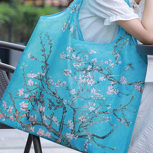 Складная сумка-тоут для покупок "Миндальная ветка", р-р 50х40см/26см