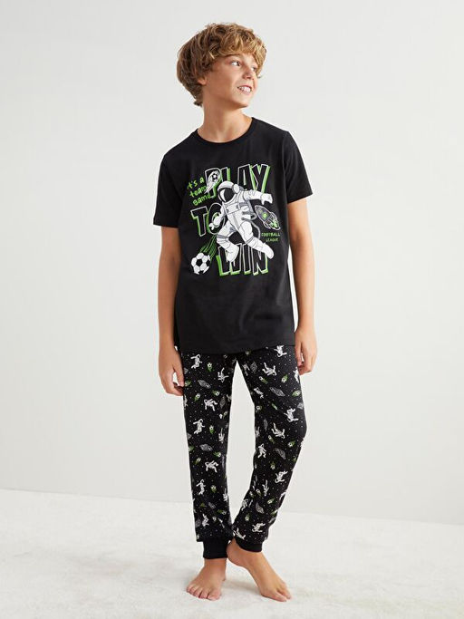 Bisiklet Yaka Erkek ?ocuk Pijama Tak?m?