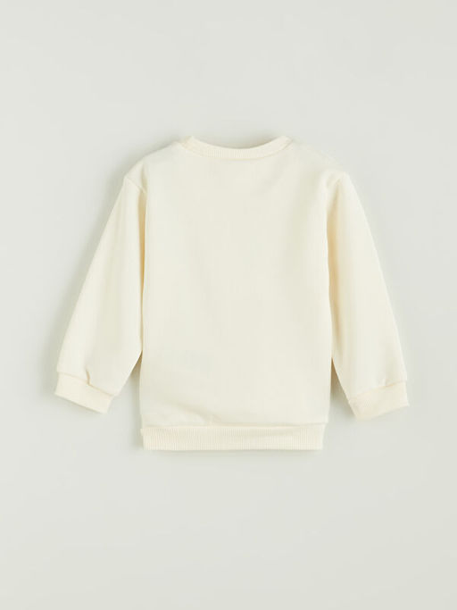 Bisiklet Yaka Bask?l? K?z ?ocuk Sweatshirt