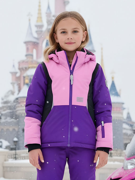 Горнолыжный костюм для девочки фиолетового цвета 9316F - Valianly фото 21