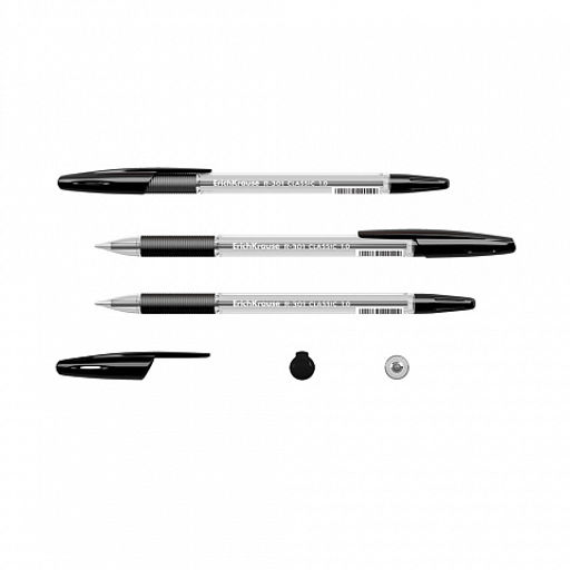 Цена за 50 шт. Ручка шариковая ErichKrause R-301 Stick&Grip Classic 1.0, цвет чернил красный (в коробке по 50 шт.)