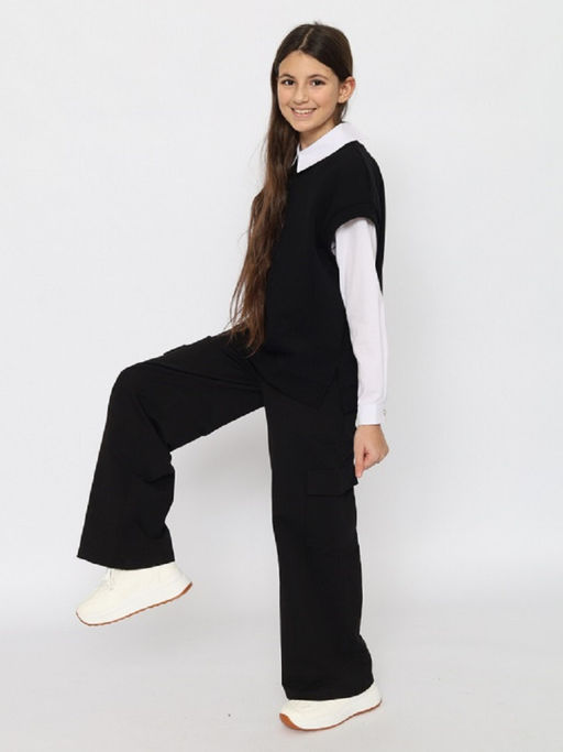 CRB wear / CWJG 63919-22 Жилет для девочки,черный/Ex.Cherubino  фото 3