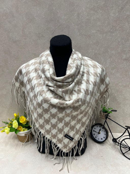 Платок в клетку из кашемира, мультицвет