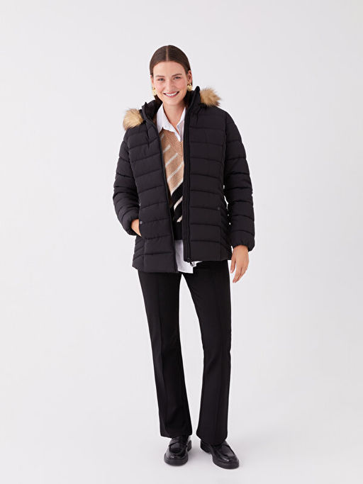 Kad?n Kap??onlu D?z ?i?me Mont - Waikiki фото 3