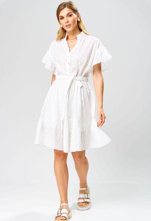 Платье LAIKONY 123 молочный, шитье с полоской  фото 3