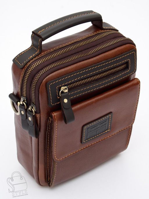 Сумка мужская кожаная 4185-2TR brown Tough Ryder