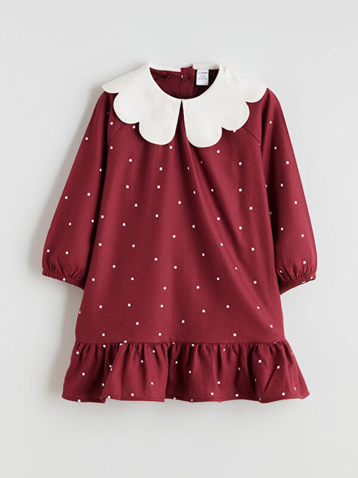 Bebe Yaka ?i?ekli K?z ?ocuk Elbise