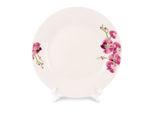 Тарелка плоская круглая 20 см, Орхидея фарфор, арт. т8-88837
