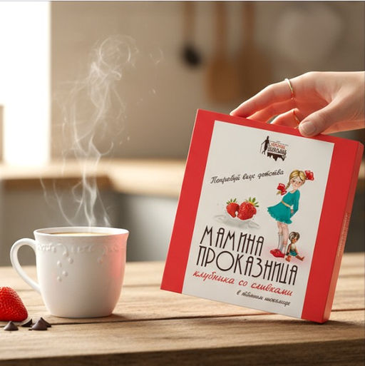 цена за 2шт Мамина проказница шоколадные конфеты с начинкой клубника со сливками 100гр - Первая шоколадная компания фото 2