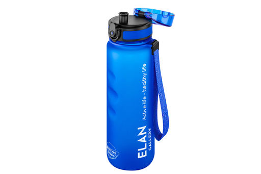 Бутылка для воды 1000 мл 7,8*7,8*28,5 см "Style Matte" с углублениями д/пальцев небесная