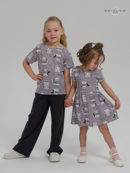 Костюм Лето котейки на сером-фуме - Sovalina фото 5