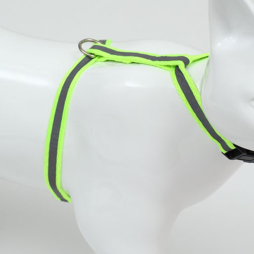 Комплект для кошек светоотражающий,ширина 1 см,шлейка 21-35 см,поводок 120 см, зелёный - Пижон фото 2