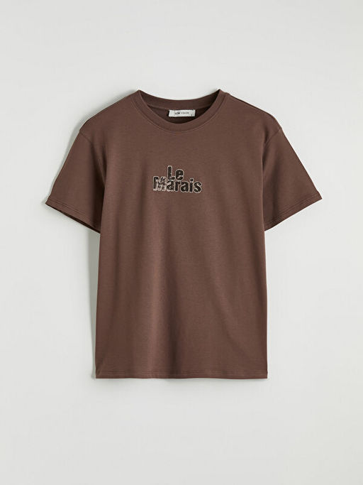 Bisiklet Yaka Pul Payet ??lemeli Kad?n Ti??rt