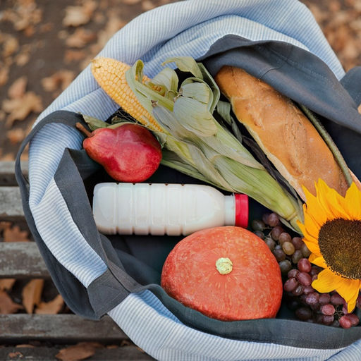 Сумка изо льна двухсторонняя SL HOME Linear bag, 67×35 см