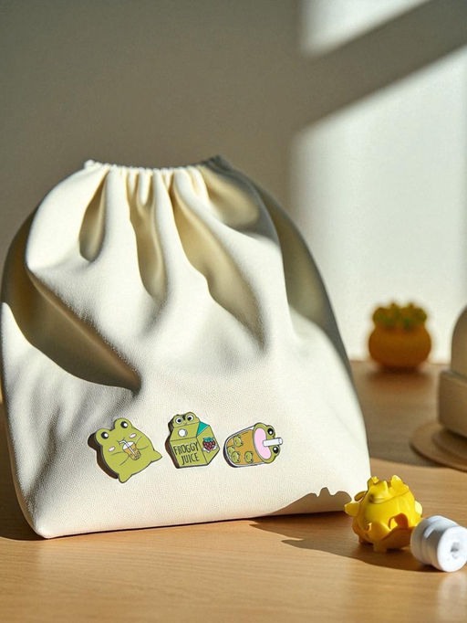 Набор значков (3 шт.) Лягушачьи напитки, цвет зелёный в чёрном металле