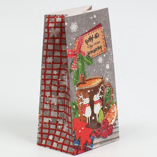 Цена за 10 шт. Пакет подарочный без ручек новогодний «Кому‒то ну очень хорошему», 10×19.5×7 см