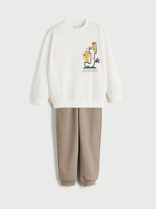 Bisiklet Yaka Erkek ?ocuk Sweatshirt ve E?ofman Alt