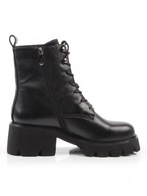 01-BE22B-3A BLACK Ботинки демисезонные женские (натуральная кожа, байка)