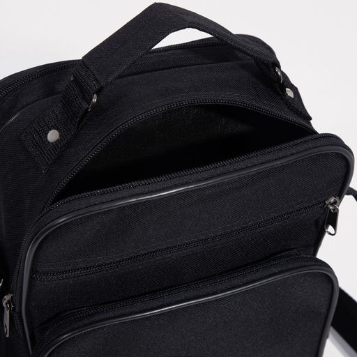 Сумка мужская Luris, 2 отдела на молнии, 2 наружных кармана, чёрная