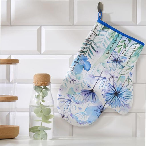 Варежка-прихватка Blue flowers, 20?28 см, саржа, 100% хлопок, ватин 250 г/м?