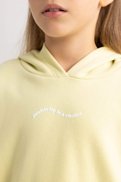 Толстовка оверсайз для девочек с капюшоном и мягкой ворсистой подкладкой - Defacto фото 5