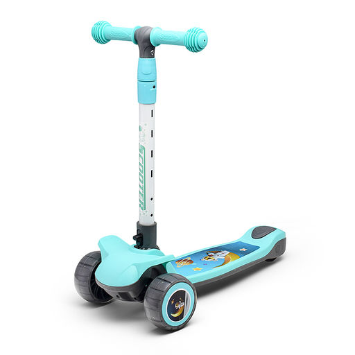Самокат 3-х кол., бирюзовый, PU, в коробке