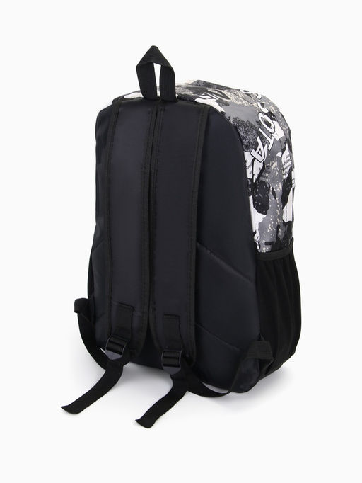 Рюкзак школьный на молнии, с карманами, с принтом, размер 30?13?42 см, голубой/серый