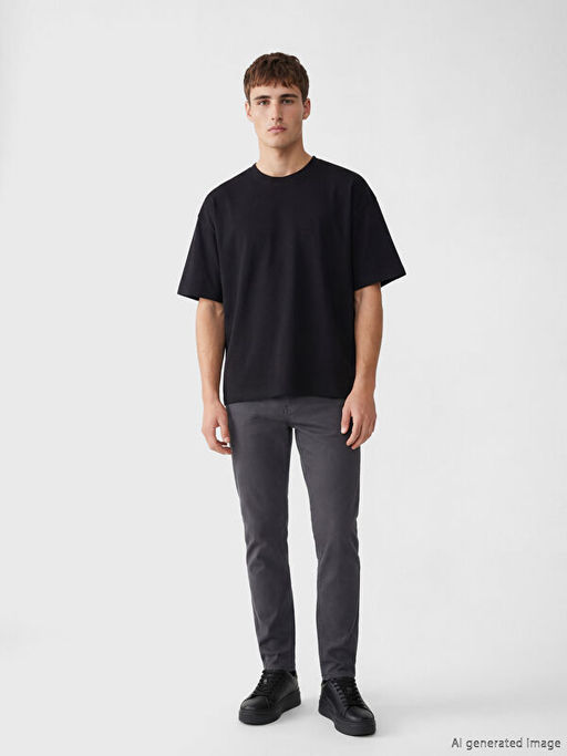 Bisiklet Yaka Penye Erkek Ti??rt