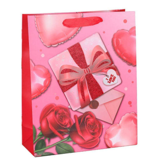 Цена за 12 шт. Пакет подарочный 32x26x10 / 1313M /уп 12/480/Сердце - Галеонтрейд фото 3
