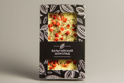 Белый бельгийский шоколад с клубникой и мятой